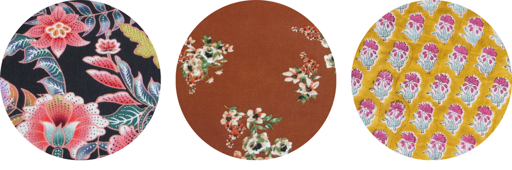 A selection of floral print fabric