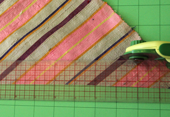 cutting fabric for self-covered piping