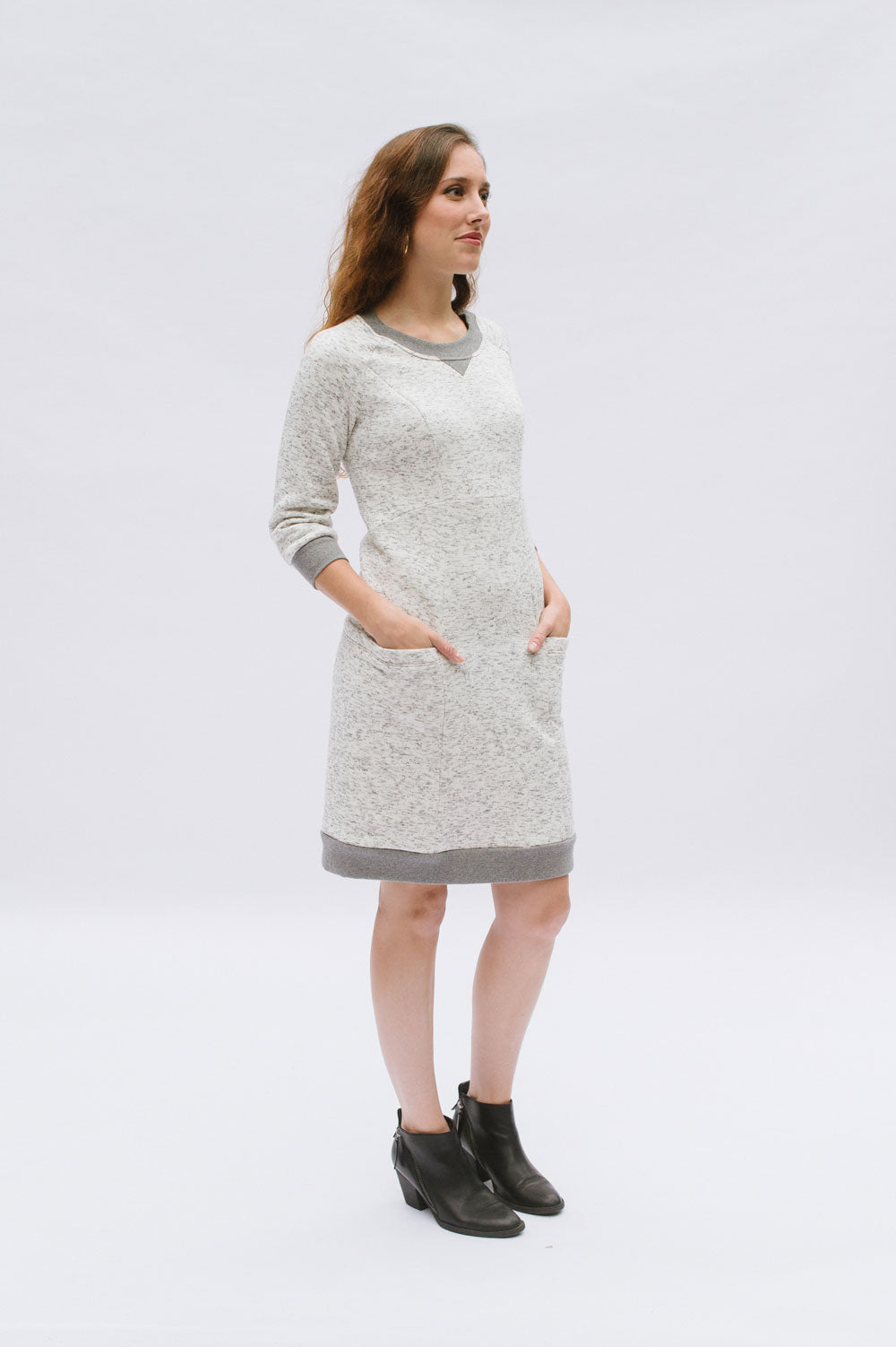patterned sweater dress
