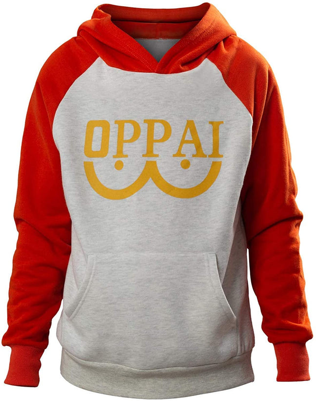 One Punch Man Saitama Oppai Grey Red Hoodie | Hobby Maniaz