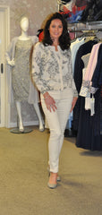 Spring Summer Twinset cream and black cardigan and vest