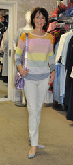 Oui rainbow sweater coccinelle lilac leather bag