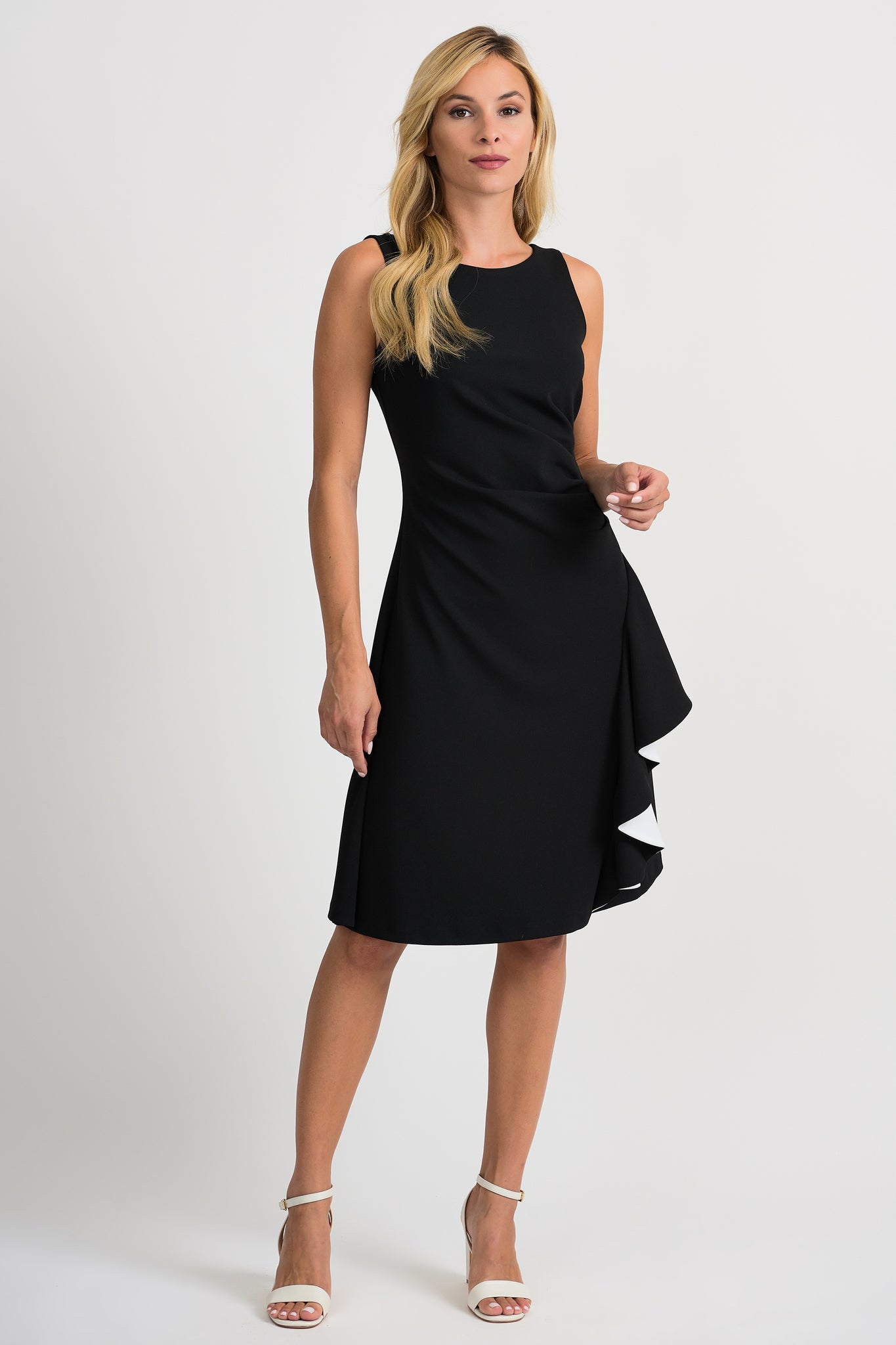 black dress with white frill