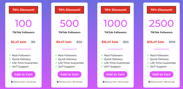 TikFuel follower pricing
