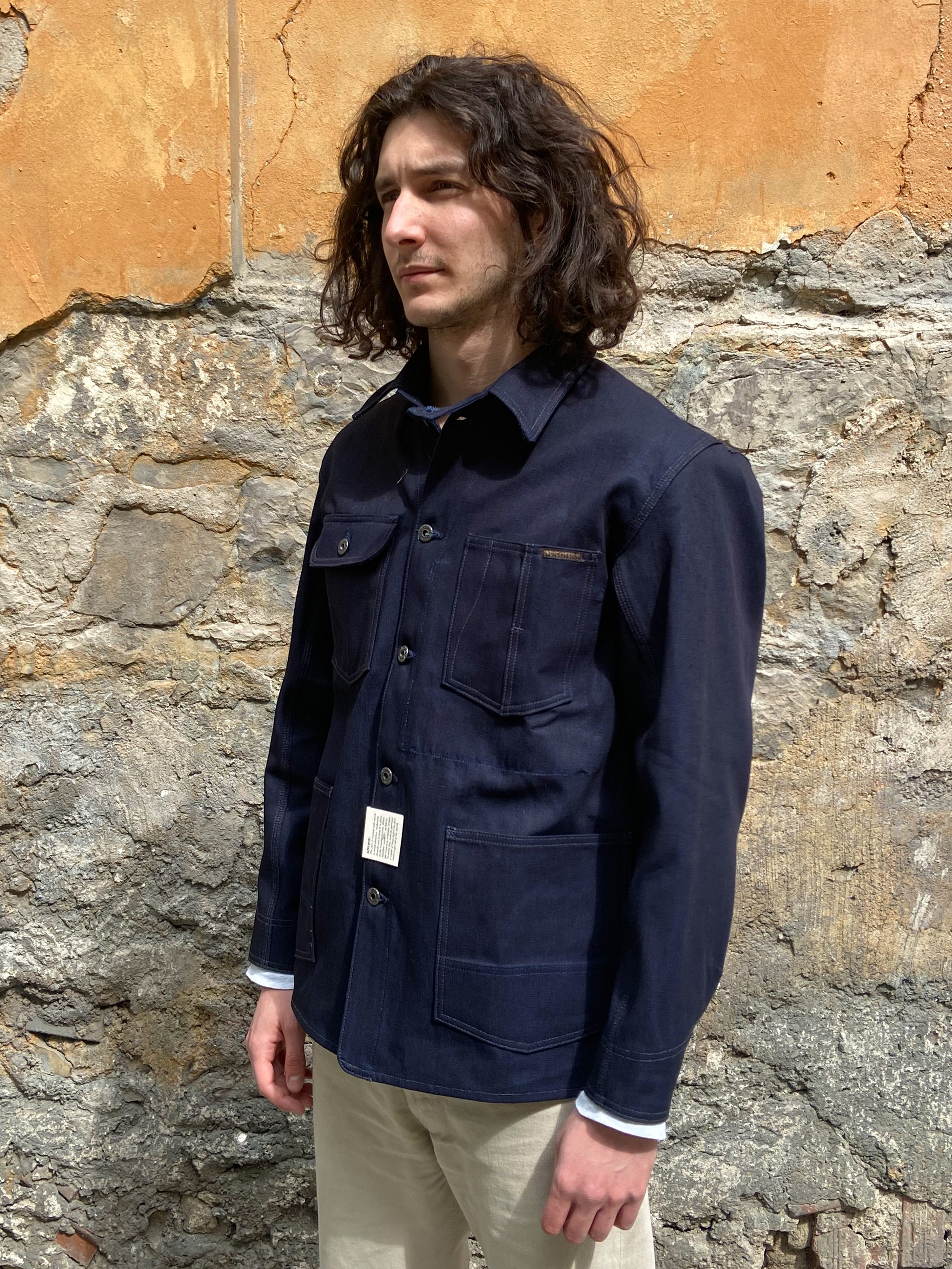 INDIGO CANVAS COVERALL100-