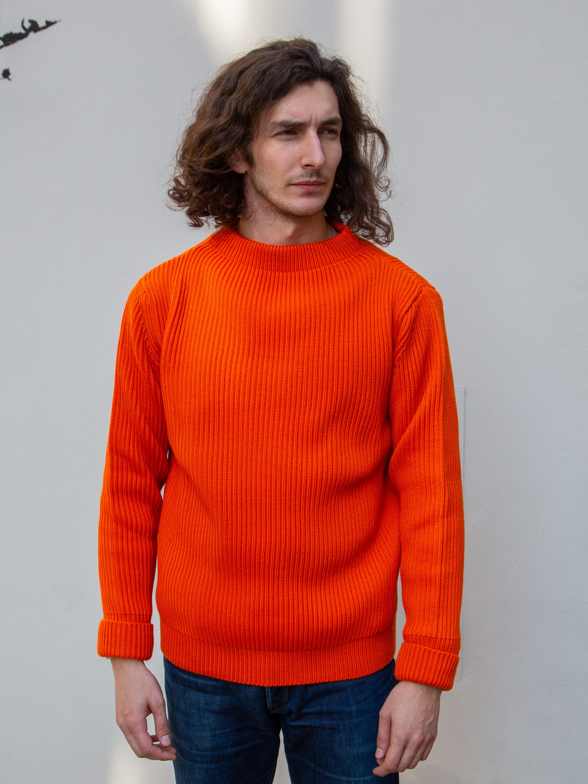 Andersen Andersen Navy Crewneck / Pure Wool - Orange | denimheads.cz