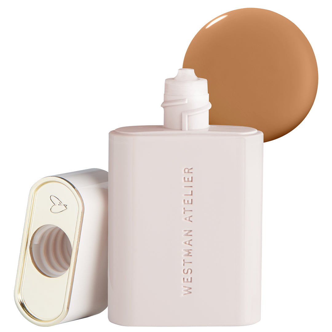 Westman Atelier Light Coverage, Lightweight Liquid Foundation For Tan Skin In White