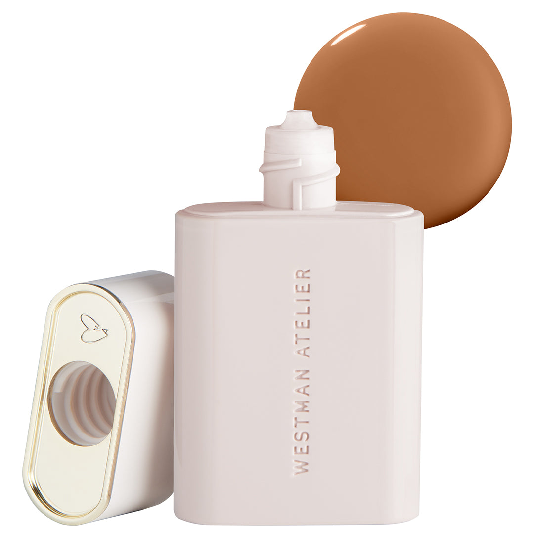 Westman Atelier Light Coverage, Lightweight Liquid Foundation For Tan Skin In White