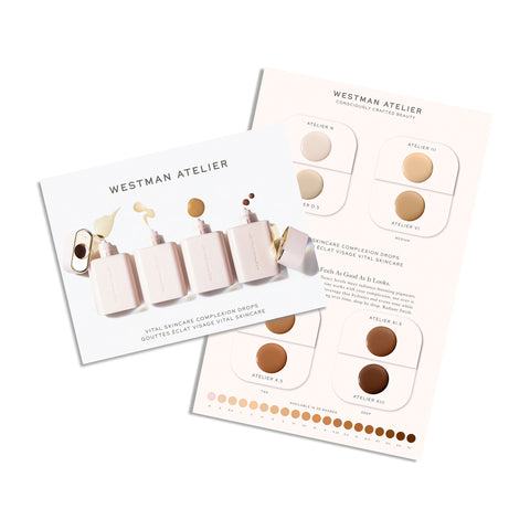 Westman Atelier Vital Skincare Complexion Drops Sample Trial Card 8 Shades  Total