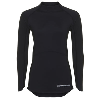 UNDER ARMOUR Black Fitted Baselayer ColdGear Mock Neck White Seams Top  Womens M