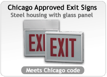 CAXTE Chicago-Approved Steel LED Emergency Exit or Stairs Sign