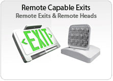 Lavex Remote Capable Triple Head New York City Approved LED Exit Sign / Emergency  Light with Steel