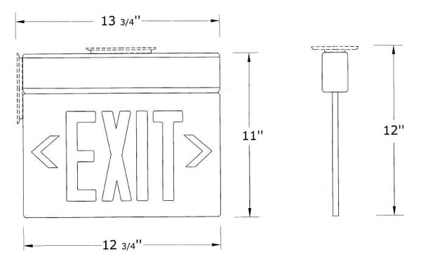 Standard Exit Sign Dimensions