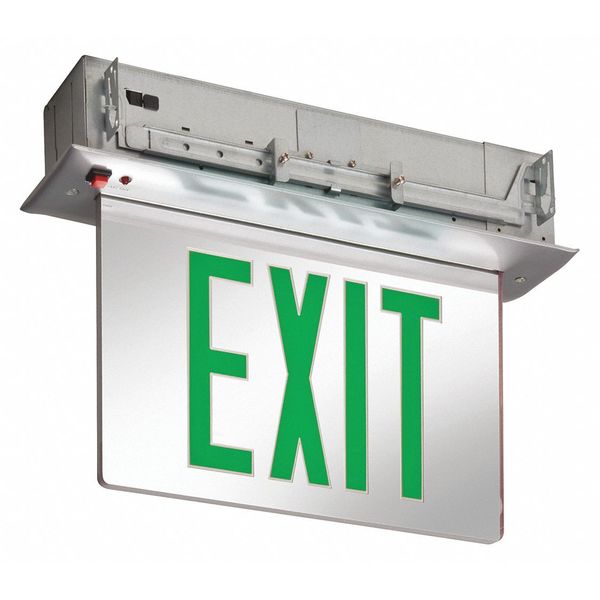 Recessed Drop Ceiling Mount Edge Lit Exit Sign - Battery - UL Listed ...