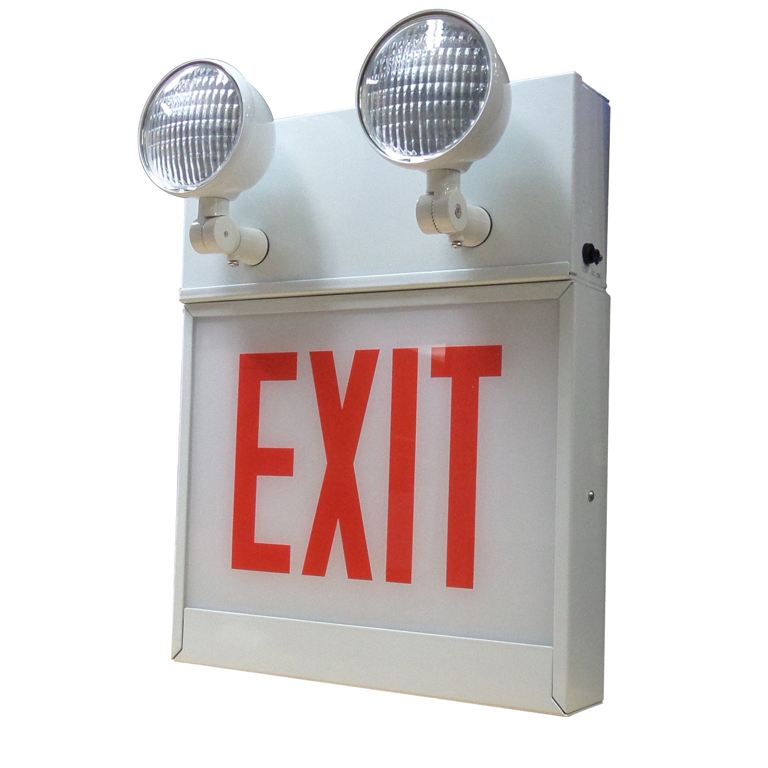 Chicago approved Steel Combo Sign with Emergency Lights - Minute Battery Exit Sign Warehouse