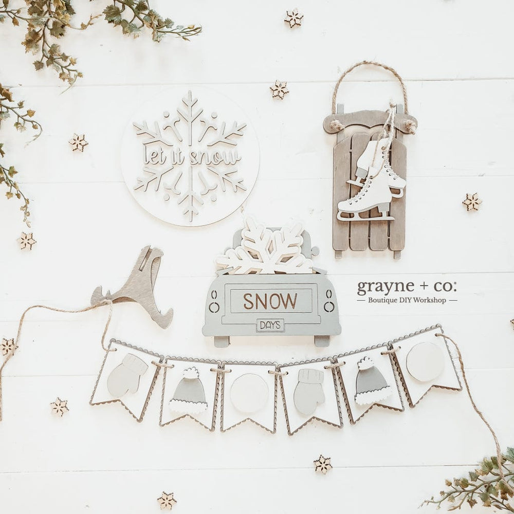 
                
                    Load image into Gallery viewer, Grayne &amp;amp; Co. Tiered Tray Kits WINTER Laser Cut Tiered Tray Kit
                
            