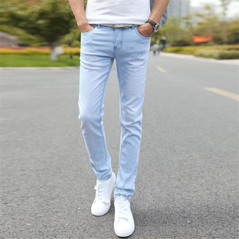 light blue mens jeans slim