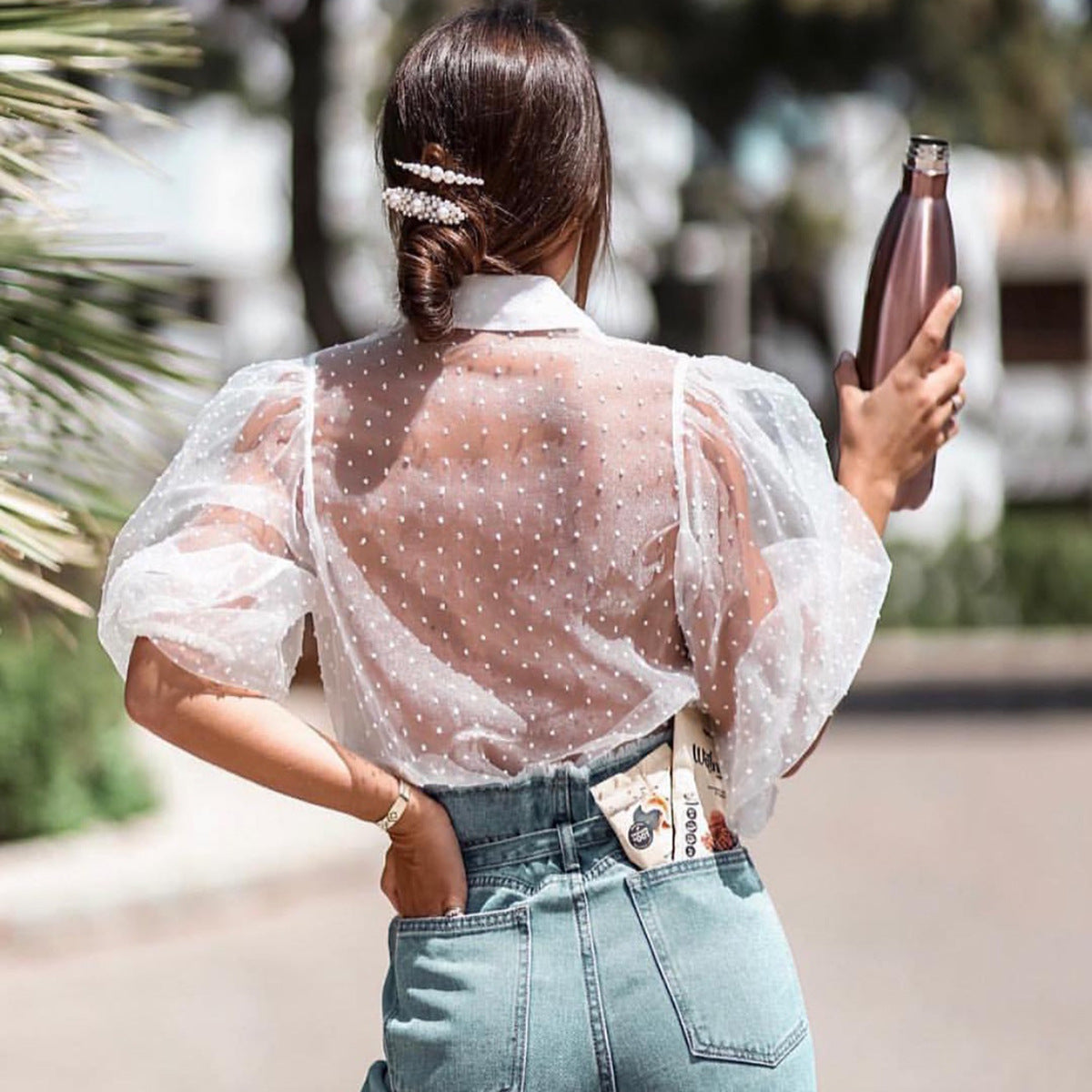 black loose off the shoulder top