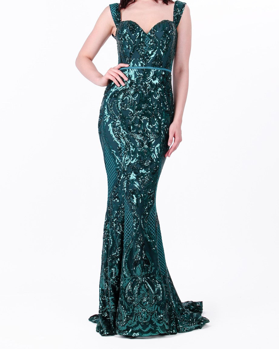 elle zeitoune emerald green dress