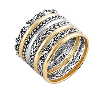 Sterling Silver Stack Ring Set - 8 Stack rings - Paz Creations Ltd.