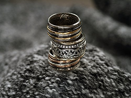 Dahlia Meditation Ring * Bronze, Copper and Sterling Silver * BJS023 –  ByCila, Inc