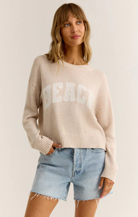 Break in the Clouds Beige Sleeveless Sweater