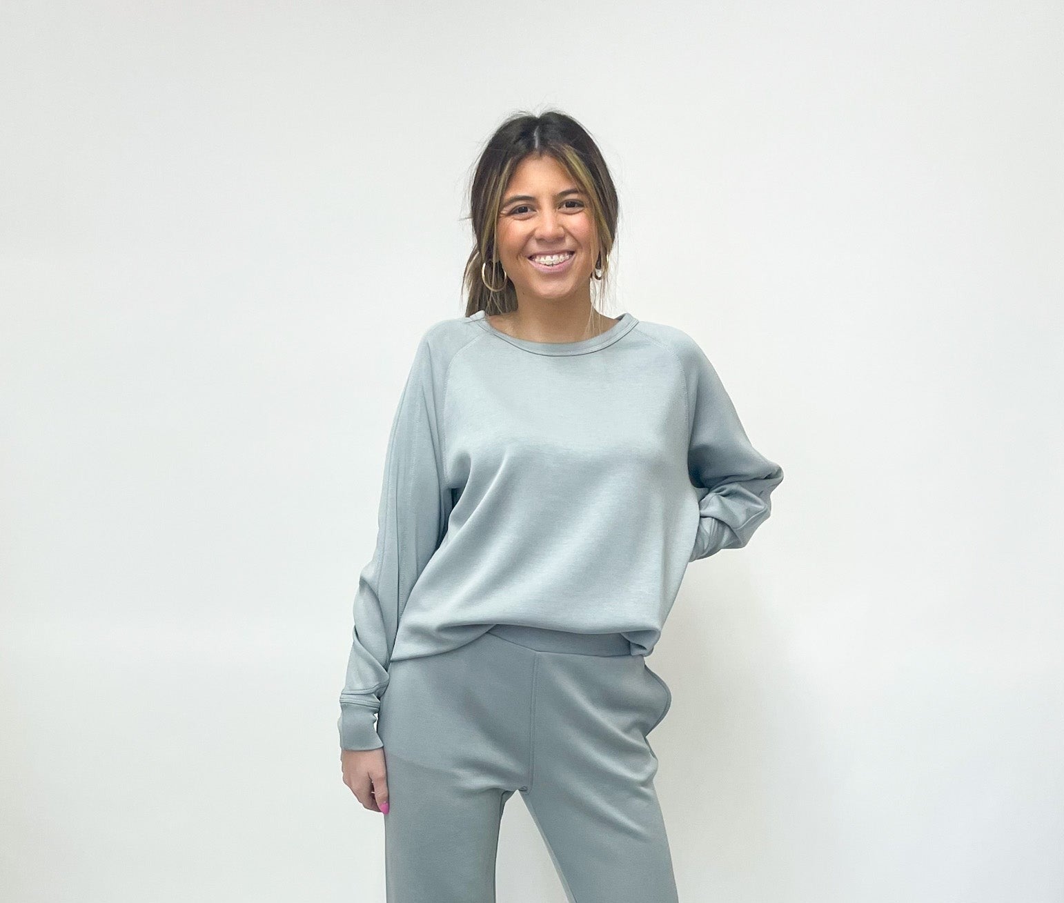 Spanx AirEssentials 'Got-Ya-Covered' Pullover in Light Cloud Grey
