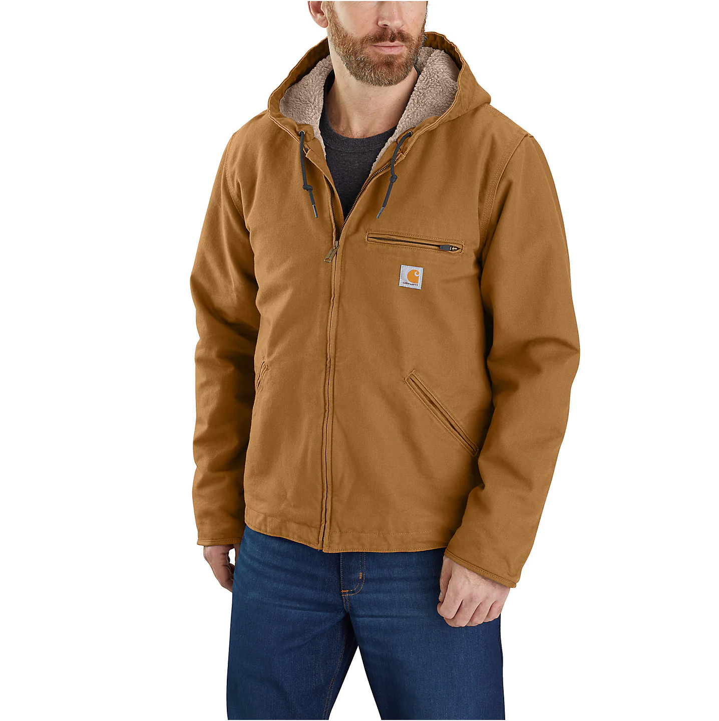 Carhartt Men's Loose Fit Firm Duck Insulated Flannel-Lined Active Jacket,  Coffee, L: Buy Online at Best Price in UAE 