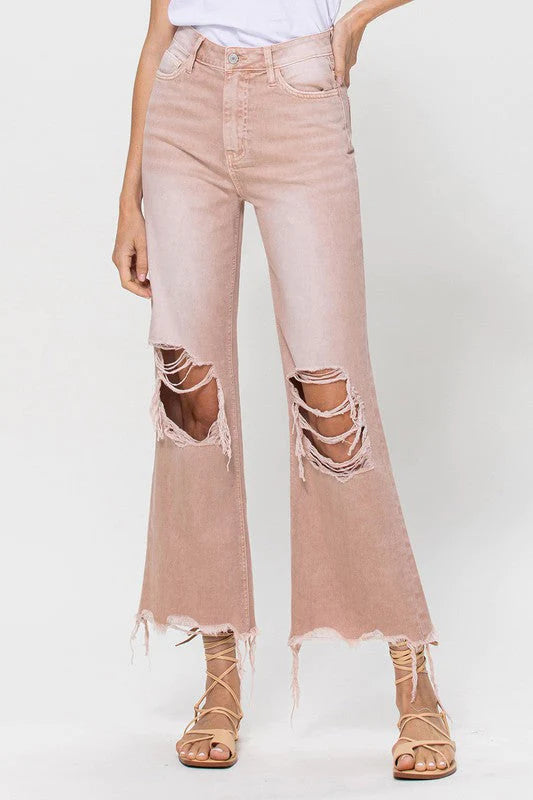 Vervet 90s Vintage Crop Flare Jeans - Pants Store