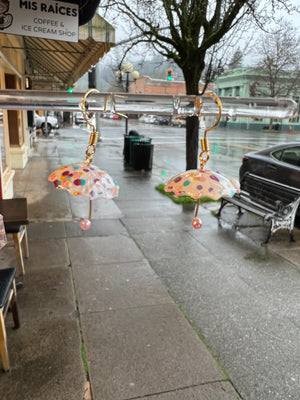 Miniature umbrella earrings in confetti - Mad Mod Shop