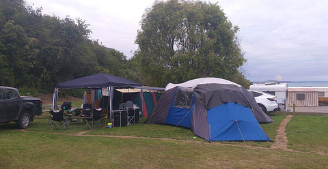 Tents set up at a campground