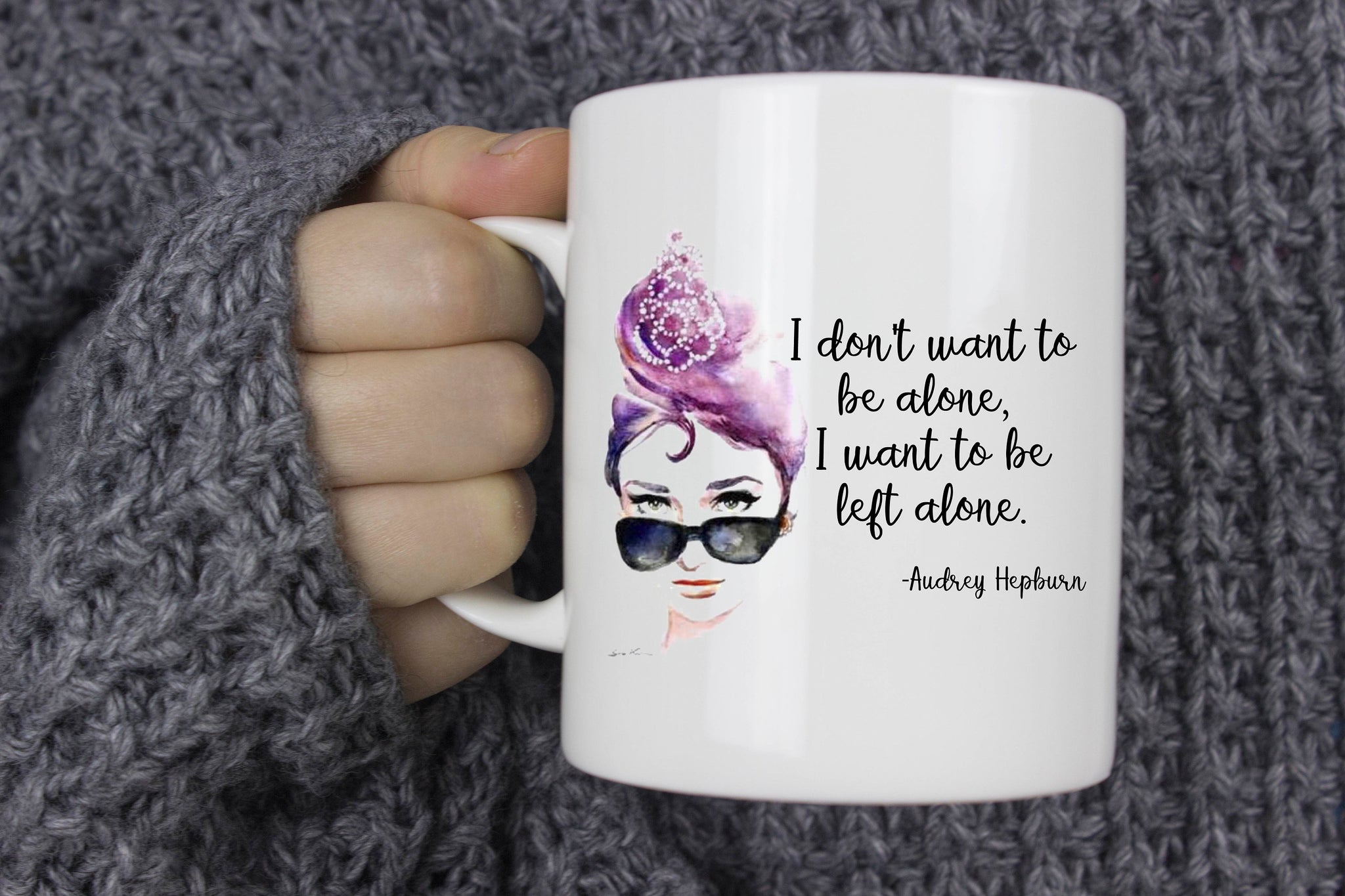 audrey hepburn coffee mug