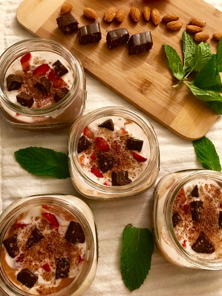 Chocolate Pudding with Coconut Mint Cream