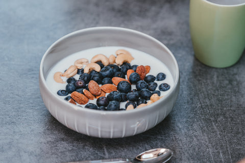 Yogurt bowl with fruit and nuts