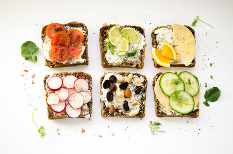 Variety of healthy toast options