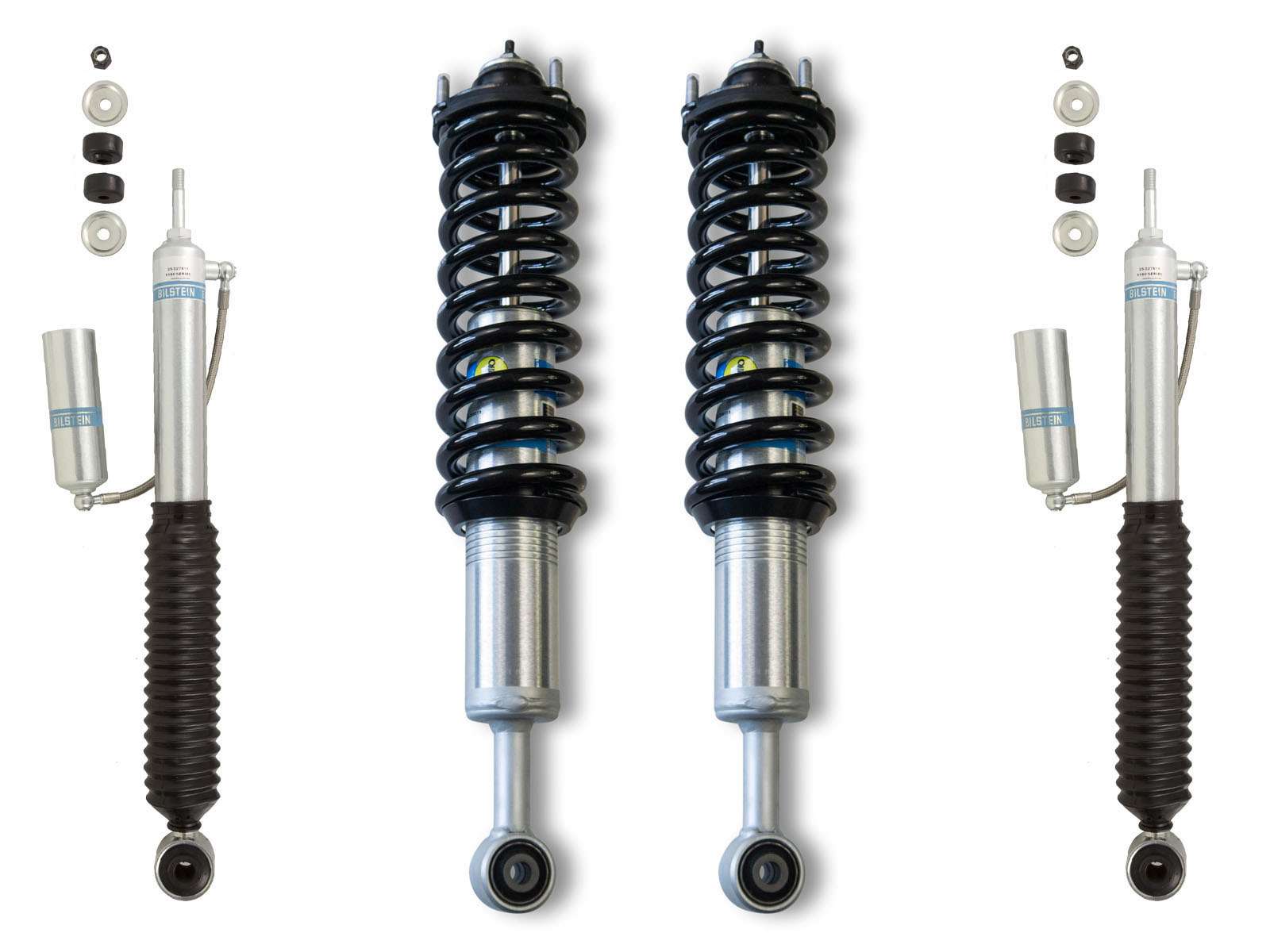 Bilstein 6112 Strut & Spring Assembled + Rear 5160 Reservoir Shocks Set for 2010-2024 Toyota 4Runner Non KDSS 4WD