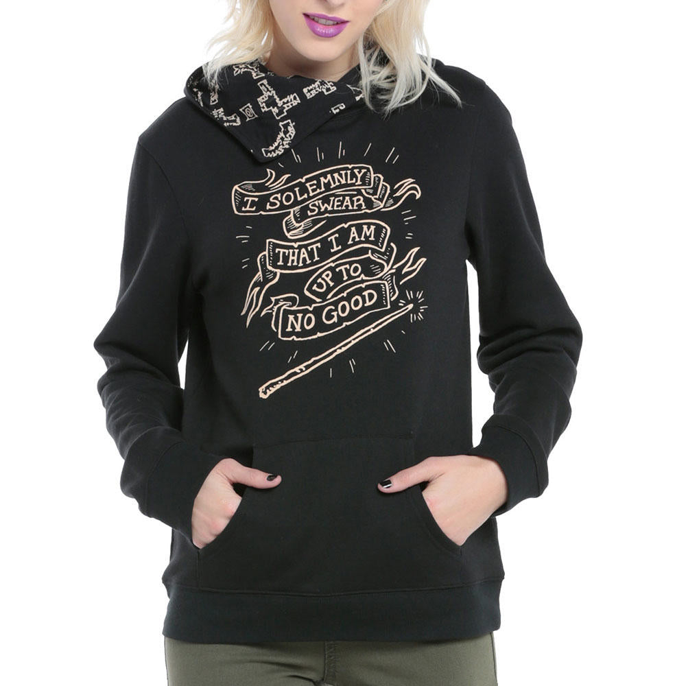 Marauders Map Juniors Black Hoodie - Small