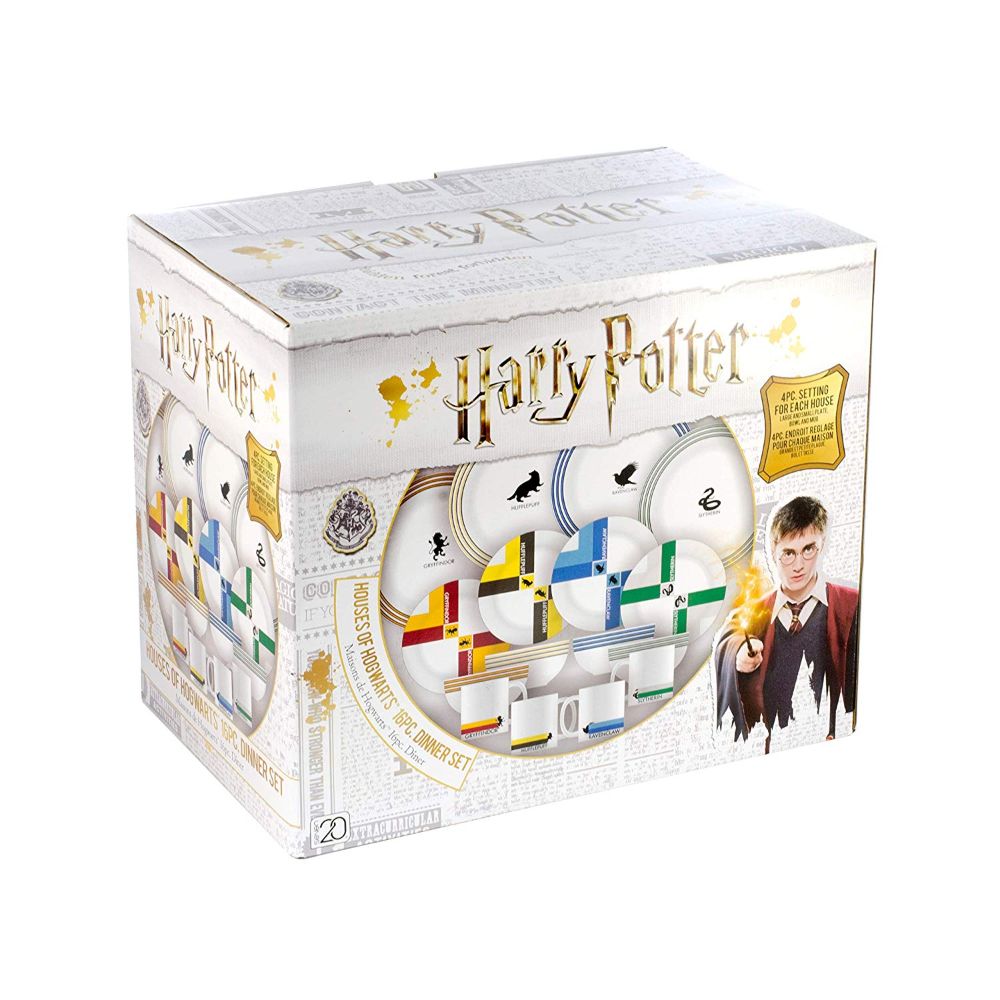 Harry Potter Hogwarts Houses 16-Piece Ceramic Dinnerware Set