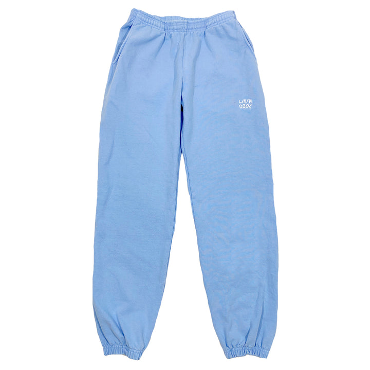 pastel blue sweatpants