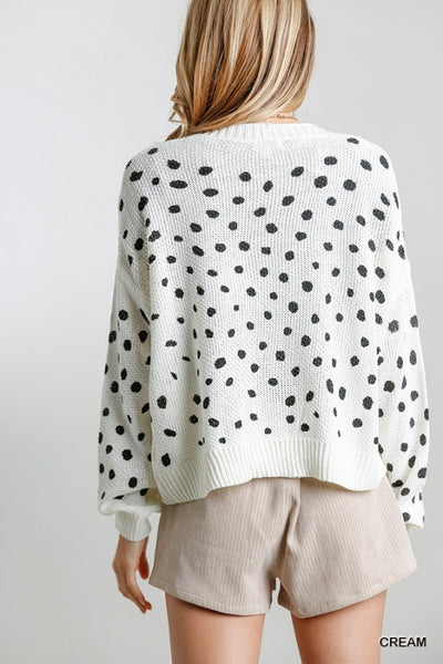 Spotted Cardigan (White) - Sunflower Story Boutique