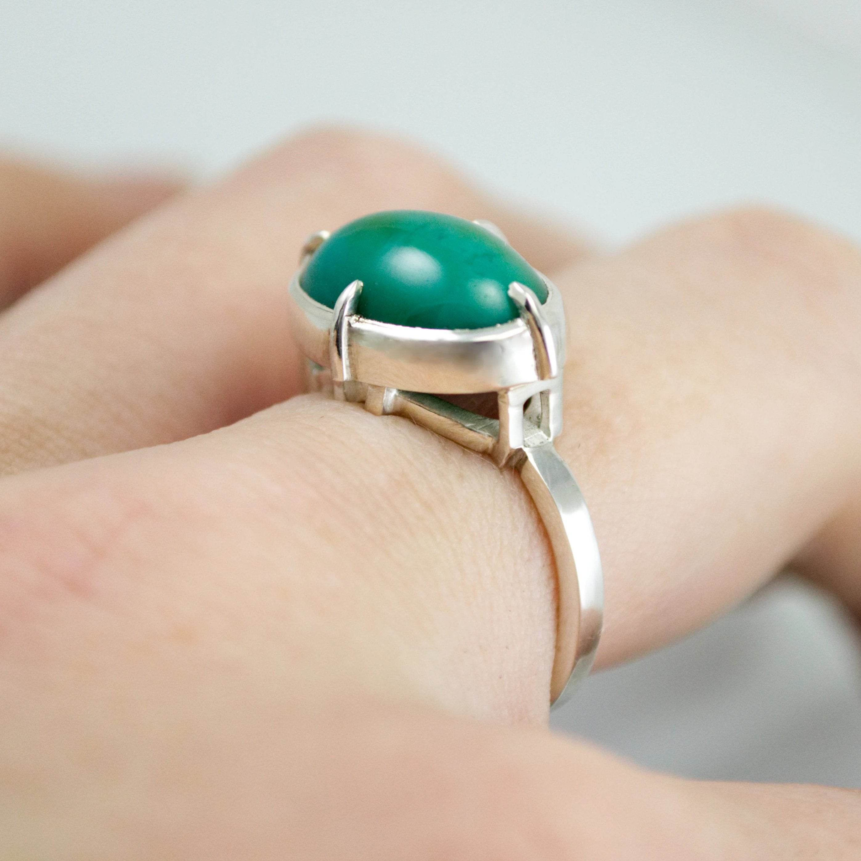 Chrysocolla Scaffold Ring - Size 7