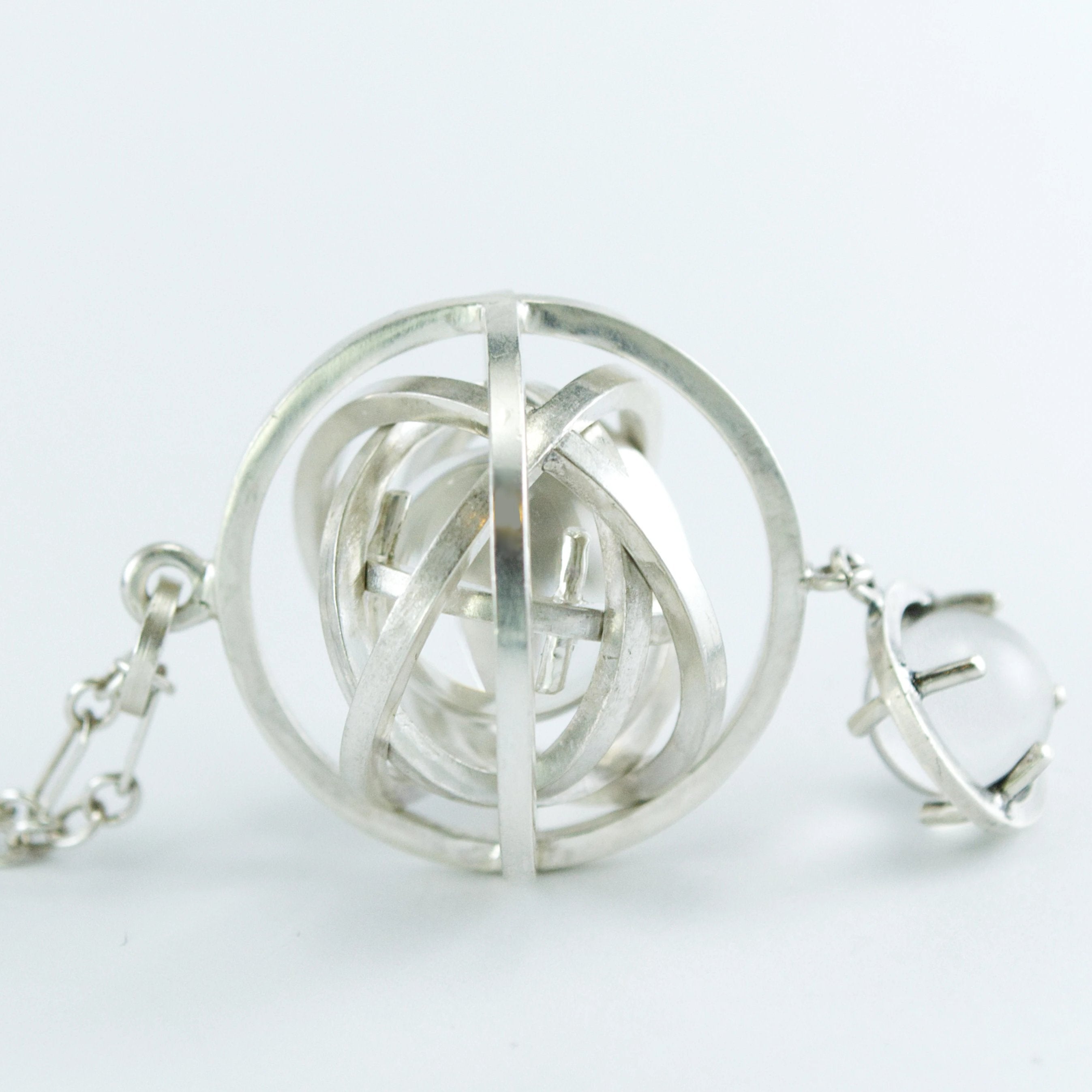 Armillary Sphere Pendant with Quartz