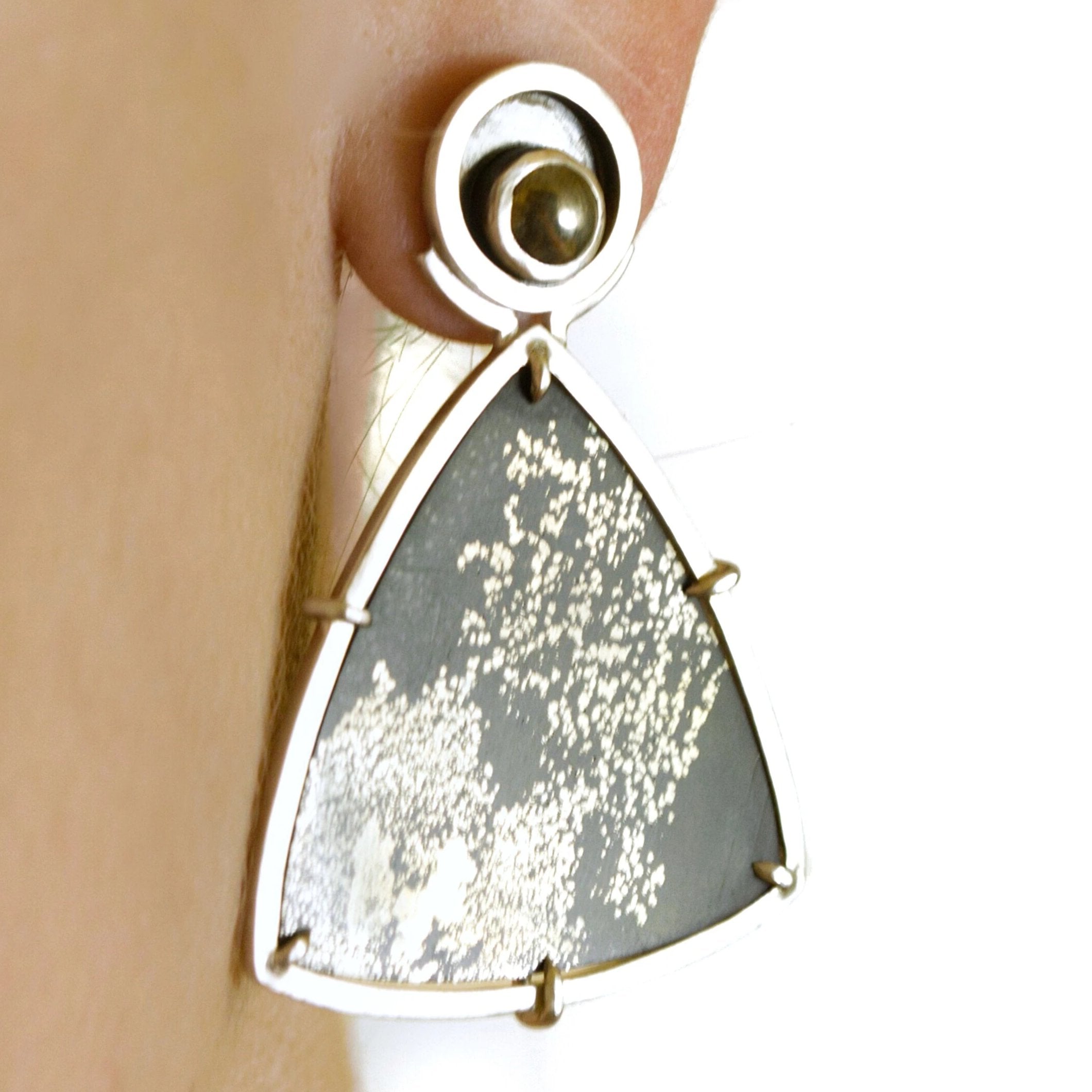 Pyrite in Slate Earrings #1