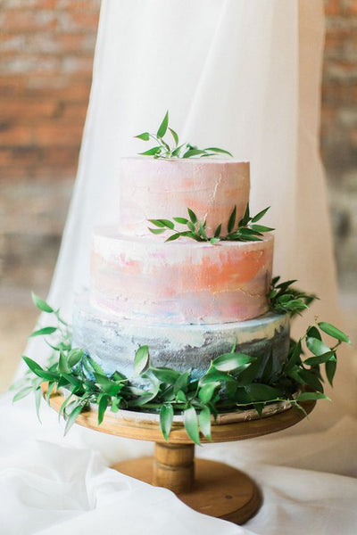 watercolor wedding cake