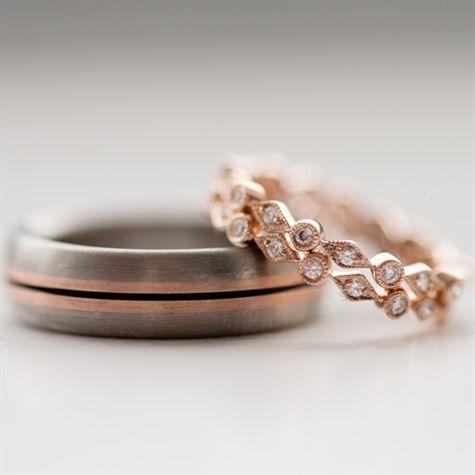 rose gold wedding rings