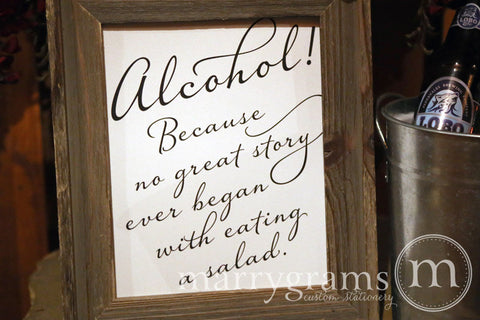 Alcohol Wedding Sign
