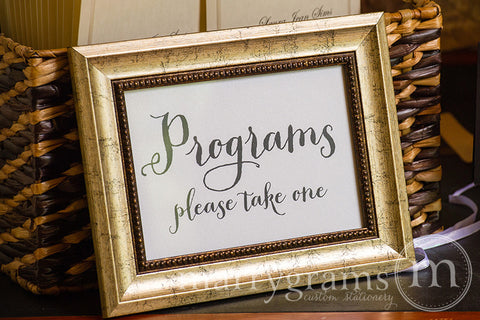 Programs Wedding Sign