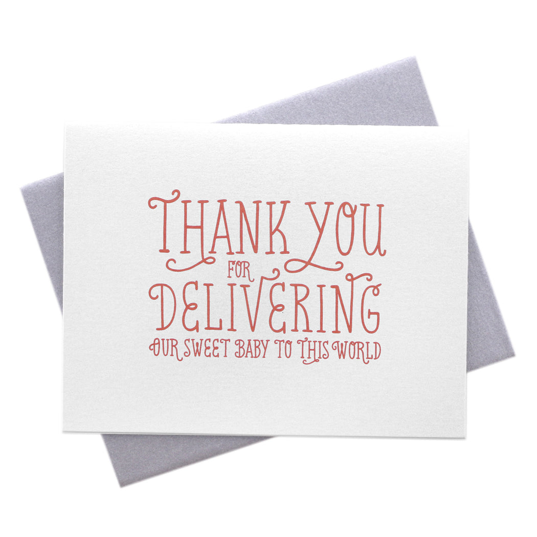 New Baby Card For Your OB/GYN Doctor Thank You for Delivering Our