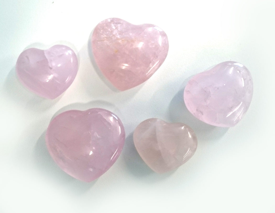 small rose quartz hearts