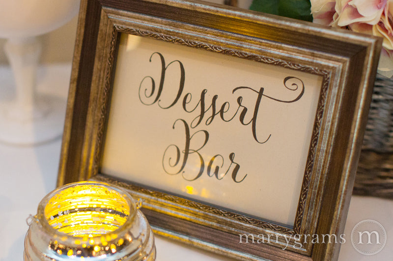 Dessert Bar Wedding Sign Whimsical Style
